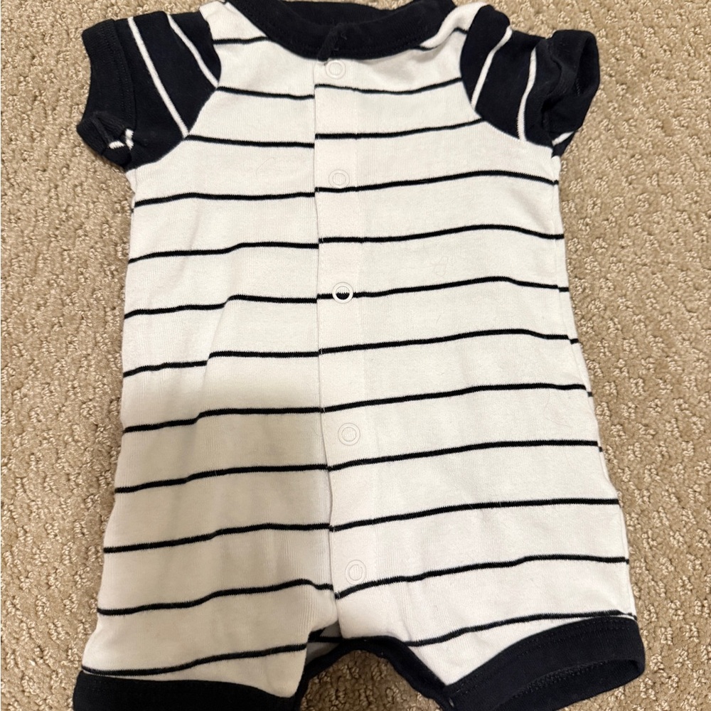 Carter's Navy and White Striped Baby Romper